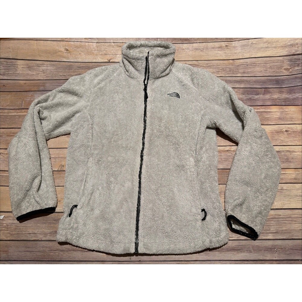The North Face Full Zip Gray / Silver with White Fleece Jacket Women’s Large